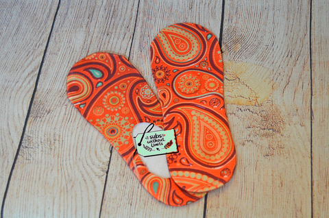 Custom Orange Paisley - No Show Socks