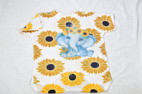 Baby - Custom Sunflower Baby Bodysuit